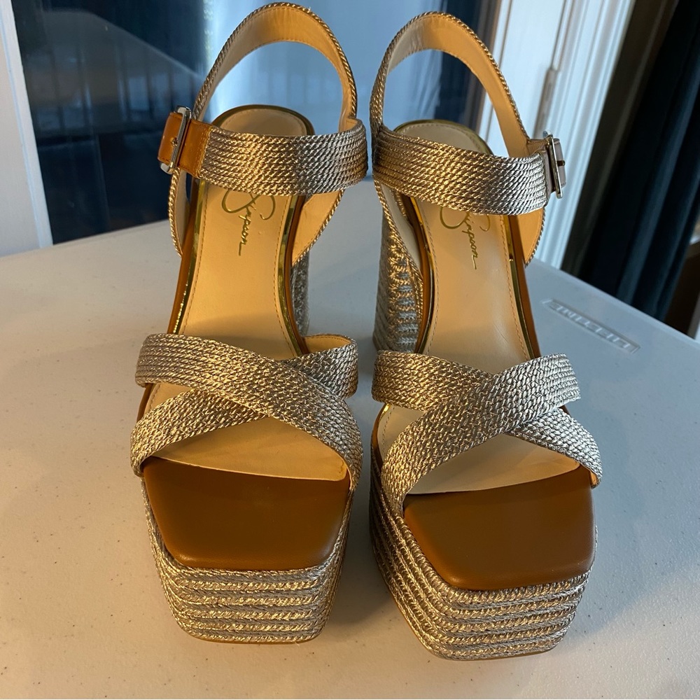 Jessica Simpson Brycen Gold Metalllic Platform Sandal SZ 10 NEW - Picture 6 of 10